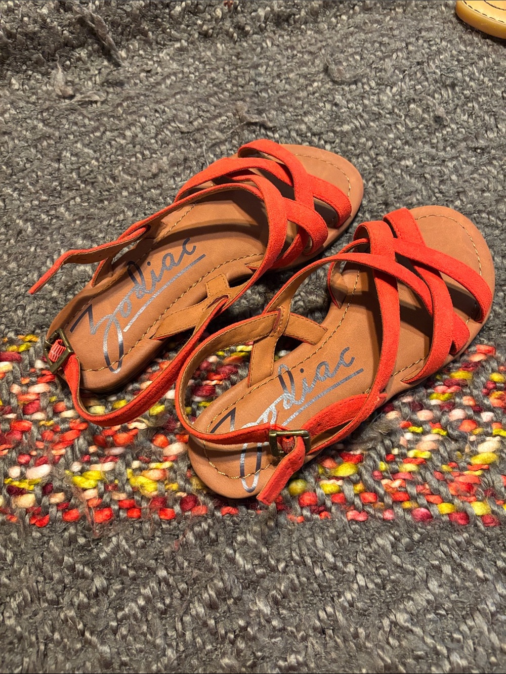 Zodiac Women's Bright Orange Crisscross Slingback Sandals